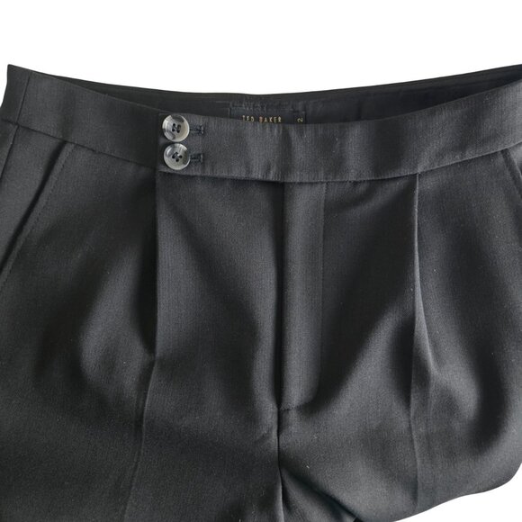 Ted Baker Popieyt Slim Tapered Pleated Pants, Baker Size 2, US 6 Black, Like New - Picture 11 of 15